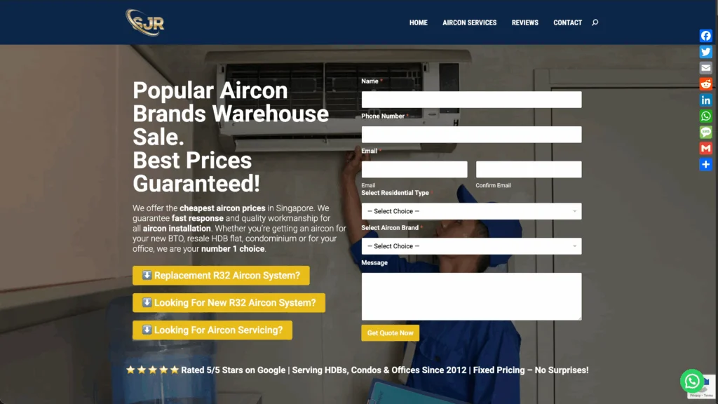 SJR Aircon Best Aircon Servicing Company in Singapore 1024x576