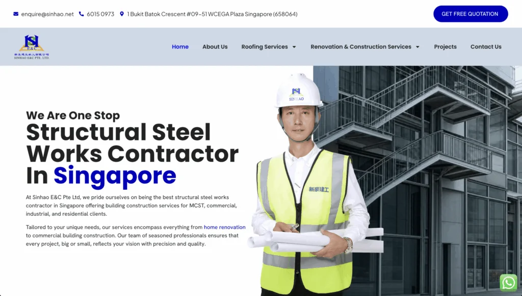 SinHao EC Pte Ltd Best Structural Steel Works Contractor Singapore 1024x580
